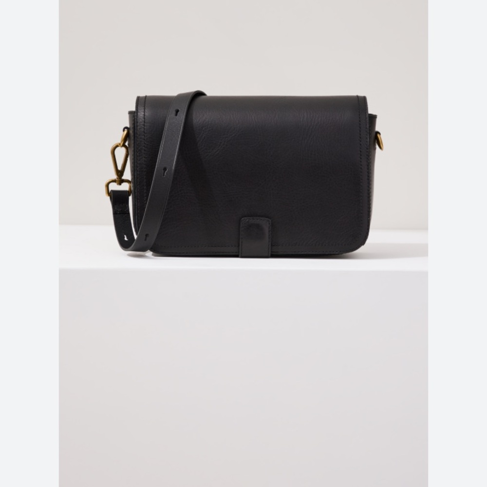 Black Leather Crossbody Bag - Classic Women's Shoulder Bag